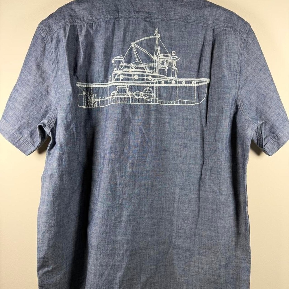 Filson chambray shirt with embroidered boat graphic - Picture 2 of 6